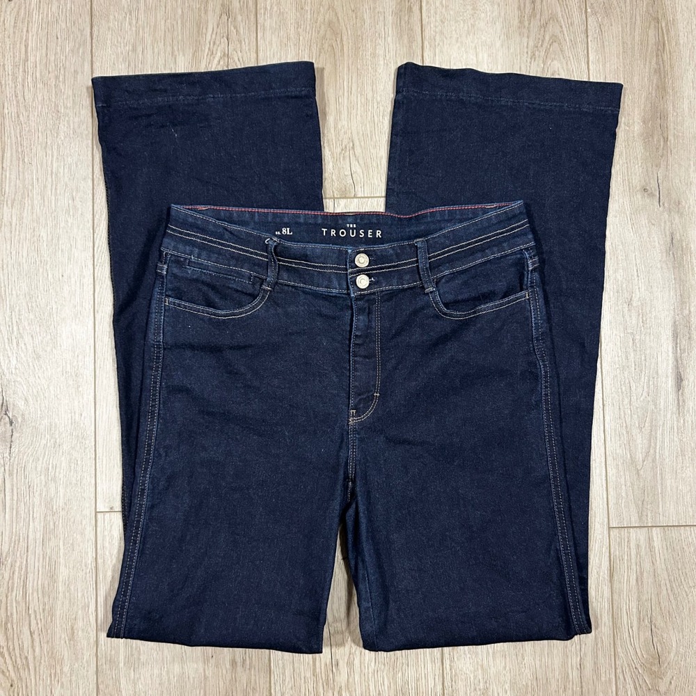 White House Black Market The Trouser Jeans 8L Dark Indigo High Rise Bootcut Tall